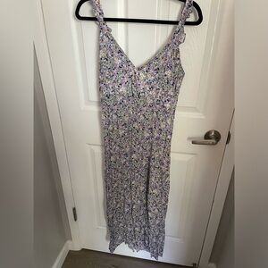 Zara Purple Floral Midi Dress